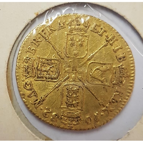 256 - Great Britain Guinea 1682 George II VF, c.8.3grams