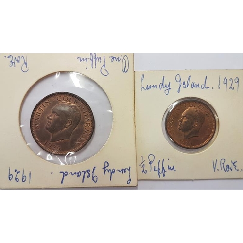 263 - Lundy Island Penny & Halfpenny 1929 (2)