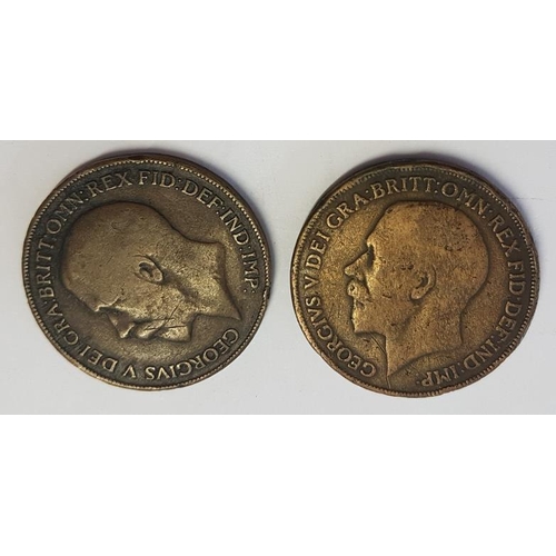 264 - Two Great Britain Double Headed Pennies