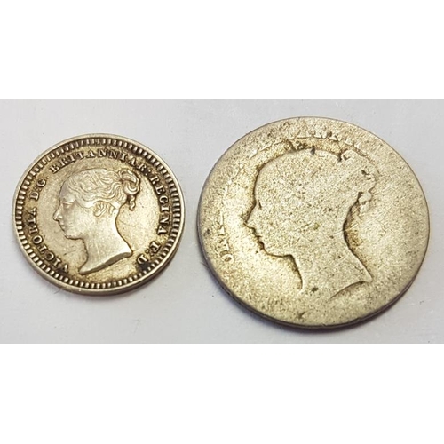 265 - Great Britain Maundy one and a half pence 1843, 4 pence 1842 (2)