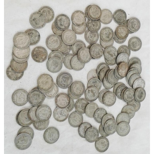 282 - GB 100 Silver Shillings 1920-46 various