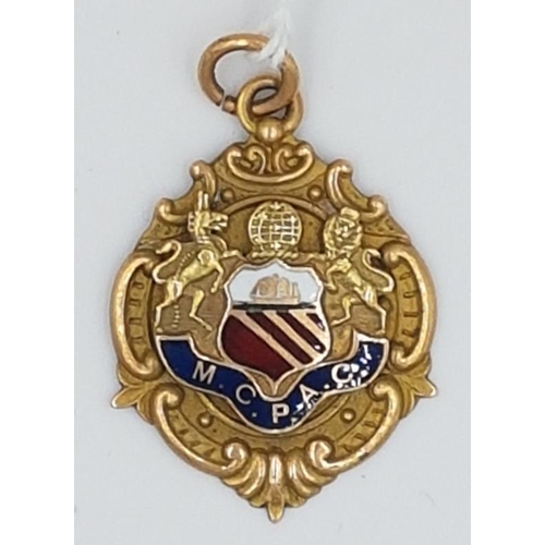 304 - 15ct Gold and Enamel Medal 