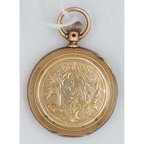 305 - 14K Gold Waltham Pocket Watch, case stamped 330852, movement 4392691 (not running), total c.55grams