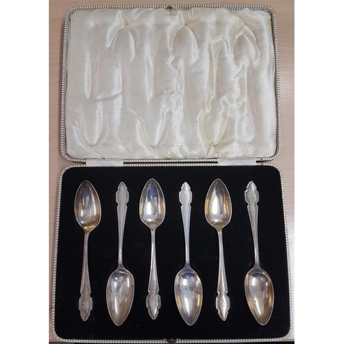 453 - Set of Six Silver Teaspoons, Hallmarked Sheffield 1911/12, by Cooper Bros & Sons, in original fitted... 