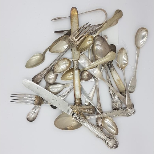 513 - Collection of Various Hallmarked, Sterling and White Metal Cutlery, c.445grams
