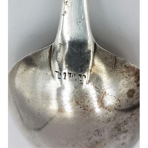 348 - Georgian Irish Bright Cut Silver Serving Spoon, Hallmarked Dublin, indistinct year and maker's mark,... 