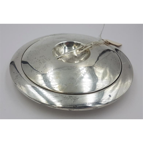 336 - Silver Circular Container with removable lid, Hallmarked Birmingham c.1933 by AL Davenport Ltd, c.20... 