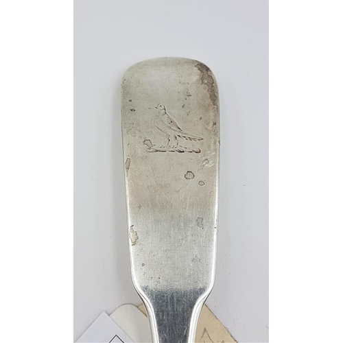 422 - Very Large Georgian Irish Silver Fiddle Pattern Basting Spoon, Hallmarked Dublin c.1809 and maker's ... 