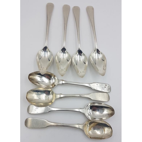 455 - Four Birmingham Silver Berry Spoons, a Pair of London Silver Teaspoons and a Pair of London Silver T... 