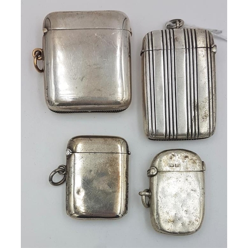 464 - Four Hallmarked Silver Vesta Cases (various dates and makers), c.115grams