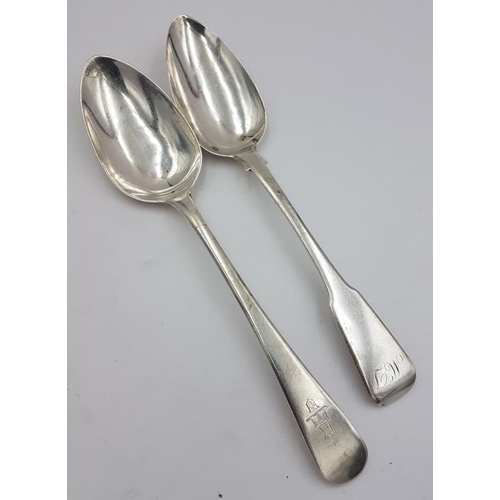 478 - Two Georgian Silver Table Spoons, both Hallmarked London, one c.1814 by John Lambe, one c.1806 by Wi... 