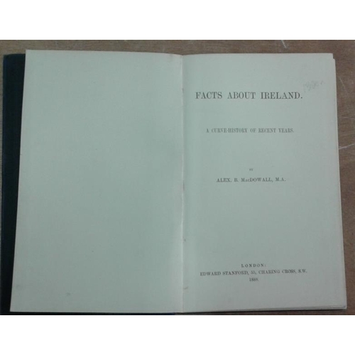 107a - Facts about Ireland. A Curve-History of recent years. Alex. B. MacDowell. 1888. Early Irish economic... 