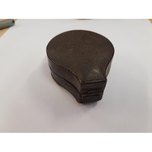 46 - Victorian Brass Case Pocket Barometer in it's original silk lined leather holder