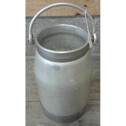 31 - Aluminium Milk Can, c.14in tall