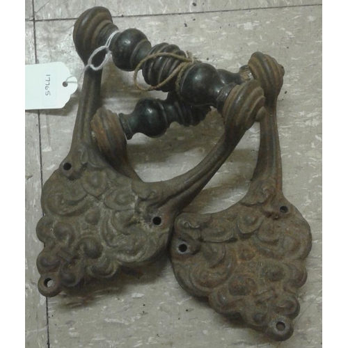 36 - Pair of Victorian Cast Iron Handles
