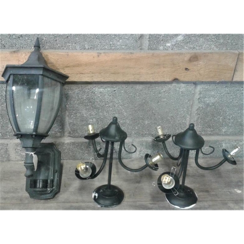 38 - Outdoor Lantern on a Bracket with Lights