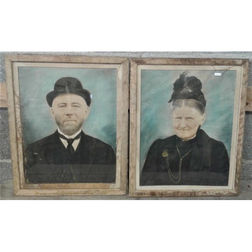 55 - Pair of Portrait Pictures - Overall c. 18 x 22ins