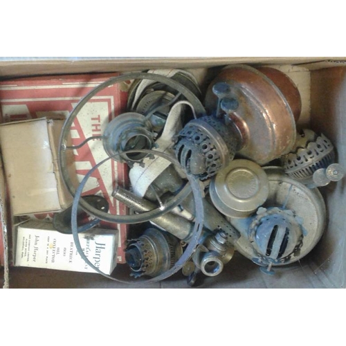 56 - Box of Oil Lamp Parts