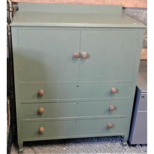 105 - Green Painted Cupboard - 36 x 20 x 40ins