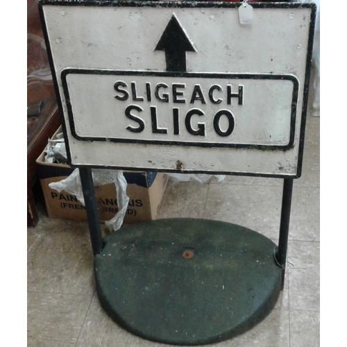 120 - Irish/English 'Sligo' Road Sign, c.25 x 37in