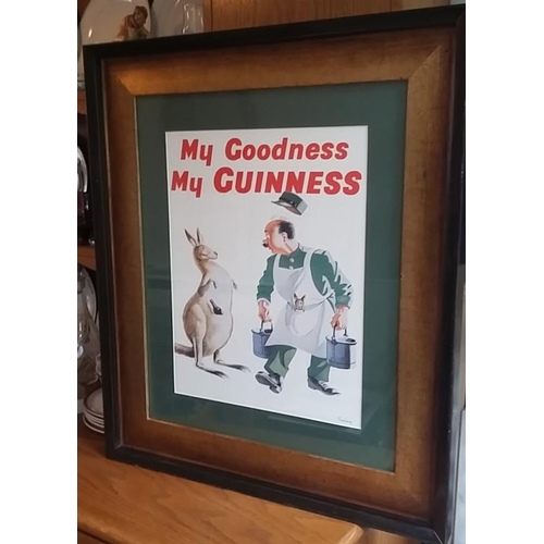 143 - 'My Goodness My Guinness' Advertisement in Decorative Gilt Frame - 28 x 27ins (kangaroo)