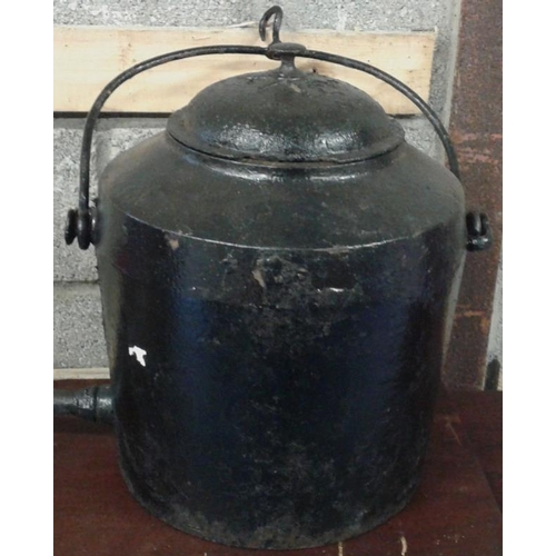 153 - Victorian Cast Iron Hot Water Boiler, c.18in tall