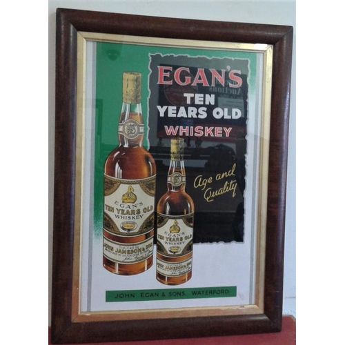206 - 'Egan's Ten Years Old John Jameson Whiskey Waterford' Pub Advertisement - c. 17 x 23ins