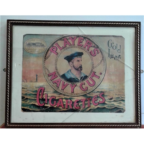 209 - 'Player's Navy Cut Gold Leaf Cigarettes' Advertising Sign - 19 x 15ins