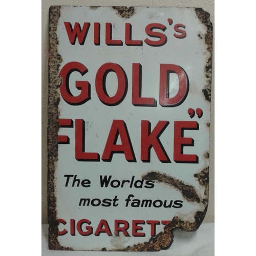 213 - 'Wills' Gold Flake' Advertising Sign - c. 23 x 34ins