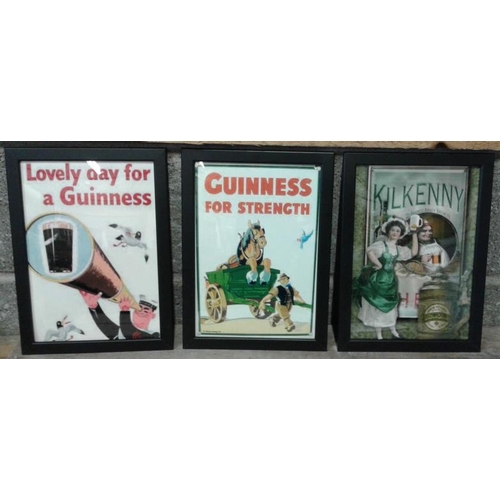 218 - Three Modern 'Guinness' Pictures - each Overall 10 x 13ins