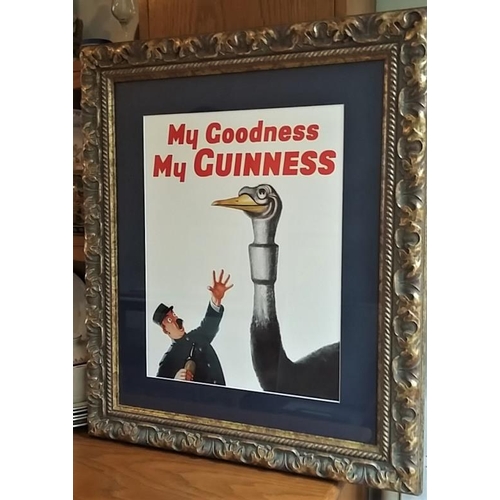226 - 'My Goodness My Guinness' Advertisement in Decorative Gilt Frame - 28 x 23ins
