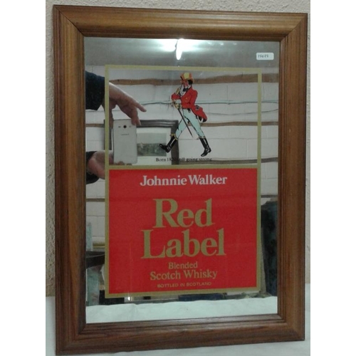230 - 'Johnie Walker' Advertising Mirror - c. 14 x 19ins