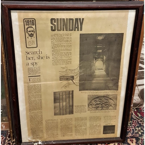 231 - Framed 'Kilmainham Jail' Newspaper Article, c.20 x 26in