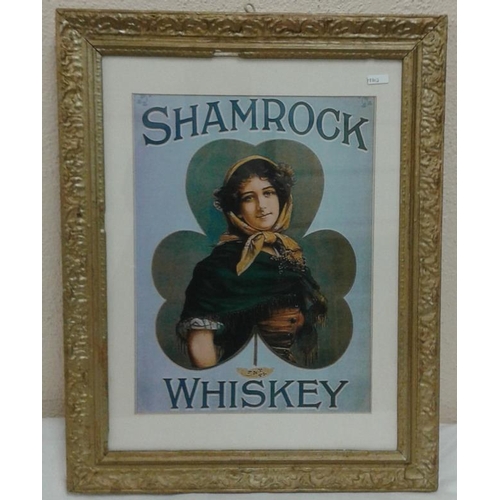 241 - 'Shamrock Whiskey' Advertising Sign - c. 18 x 23ins