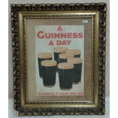 247 - 'A Guinness a Day' Advertising Sign - c. 18 x 21ins