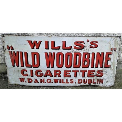 274 - 'Wills's Wild Woodbine Cigarettes' W.D. & H.O. Wills, Dublin' Enamel Advertising Sign - 46 x 22ins