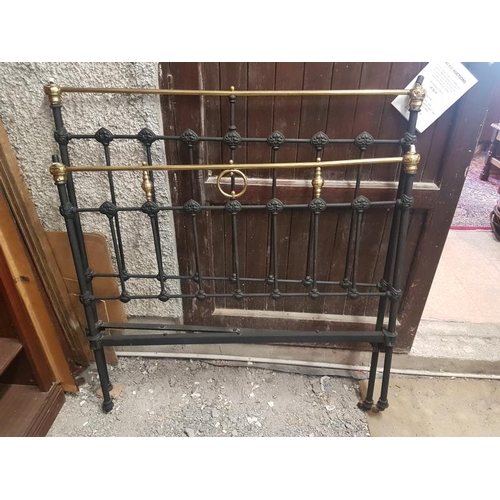 23 - Victorian Brass and Iron Bed Frame, c.4ft wide