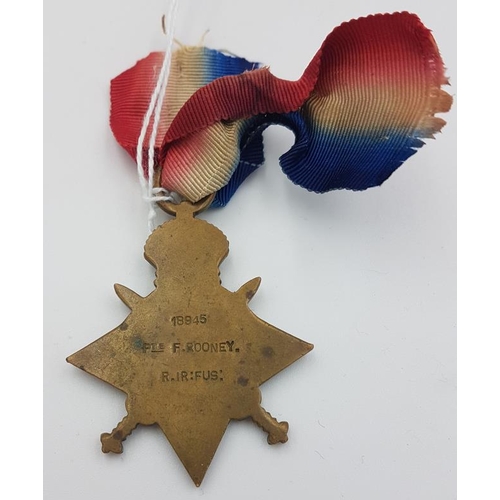 288 - 1914-15 Star awarded to 18945 Pte F Rooney Royal Irish Fusiliers