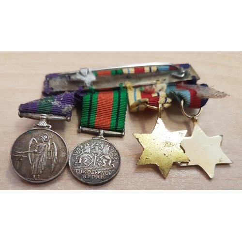 295 - Group of Four Miniature World War II Medals - The 1939-1945 Star, The Africa Star, The Defence Medal... 
