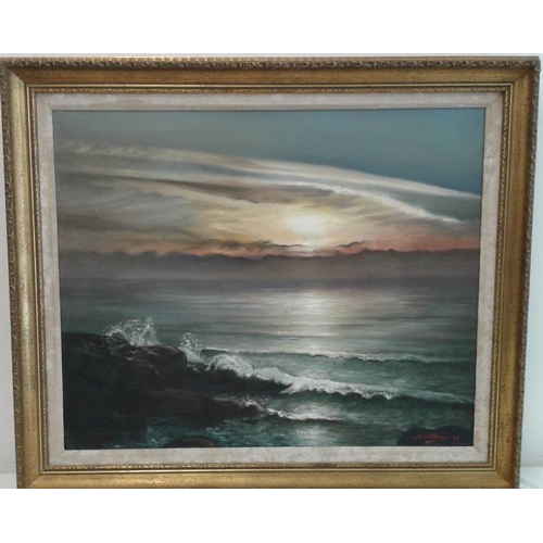 368 - OOC - Seascape (overall c. 22 x 26ins) and OOB - Seascape (overall c. 19 x 25ins)