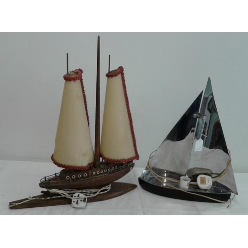381 - Two Models of Boats and Two Nautical Plaques
