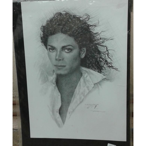 430 - Limited Edition Jonathan Wood Print - Michael Jackson, c.12 x 16.5in and Two Others