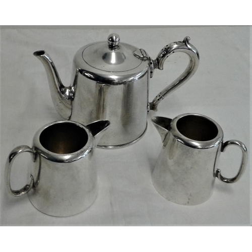 441 - Hotel Ware Silver Plated Walker Hall Teapot and Two Milk Jugs