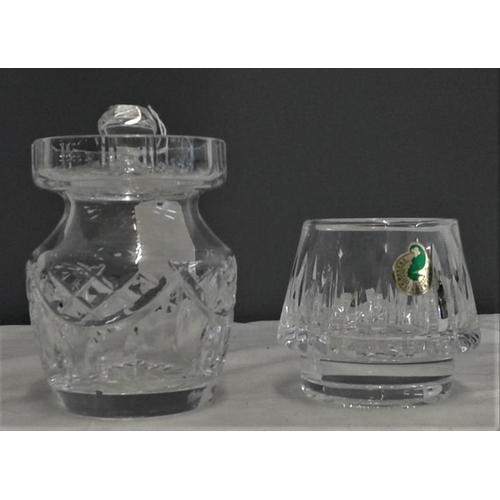 456 - Waterford Crystal Lidded Jar and Night Light Holder