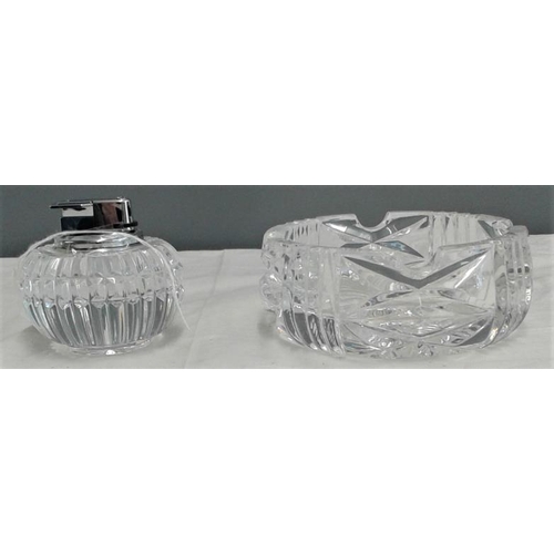 458 - Waterford Crystal Ashtray and Cigarette Lighter