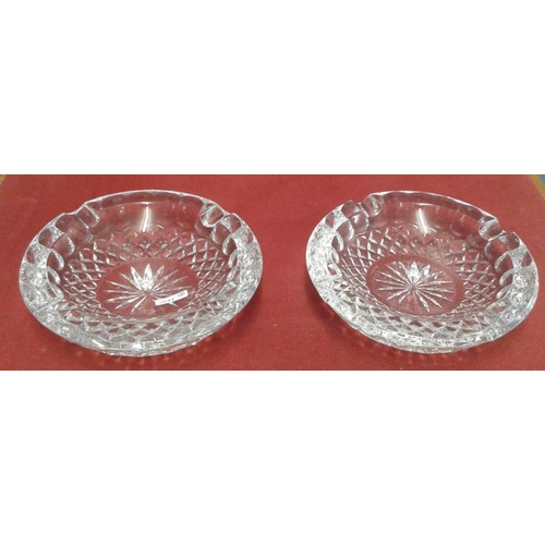 461 - Pair of Waterford Crystal Ashtrays
