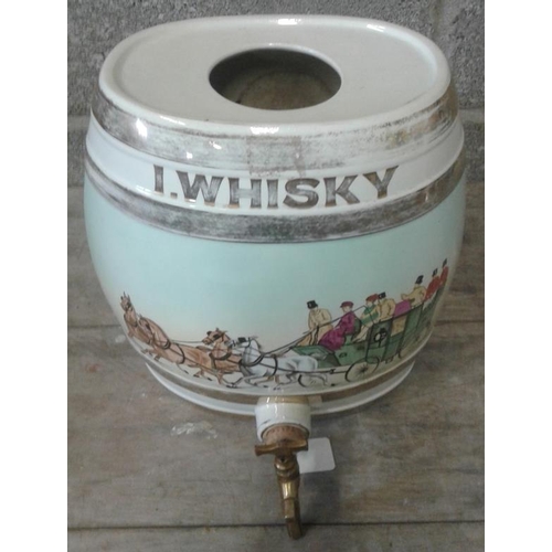 480 - Porcelain Whiskey Barrel, c.13in tall