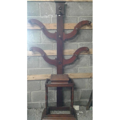 491 - Victorian Mahogany Four Branch Hall Stand - 80ins tall x 41ins wide