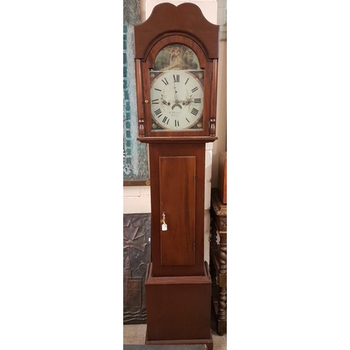 511 - Victorian Arch Dial Clockworks in a 20th Century Mahogany Case - 88.5ins