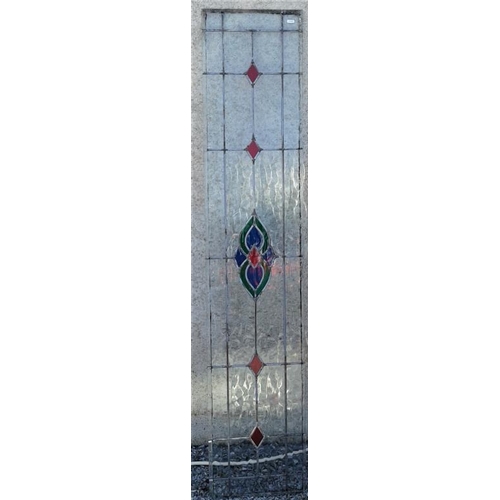 513 - Two Large Lead Glass Panels - 14 x 69ins